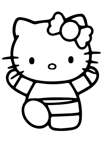 Hello Kitty Doing Gymnastics Coloring Page